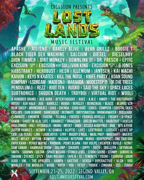 excision lost lands 2022|lost lands line up.